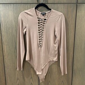 Bardot bodysuit with front open detail